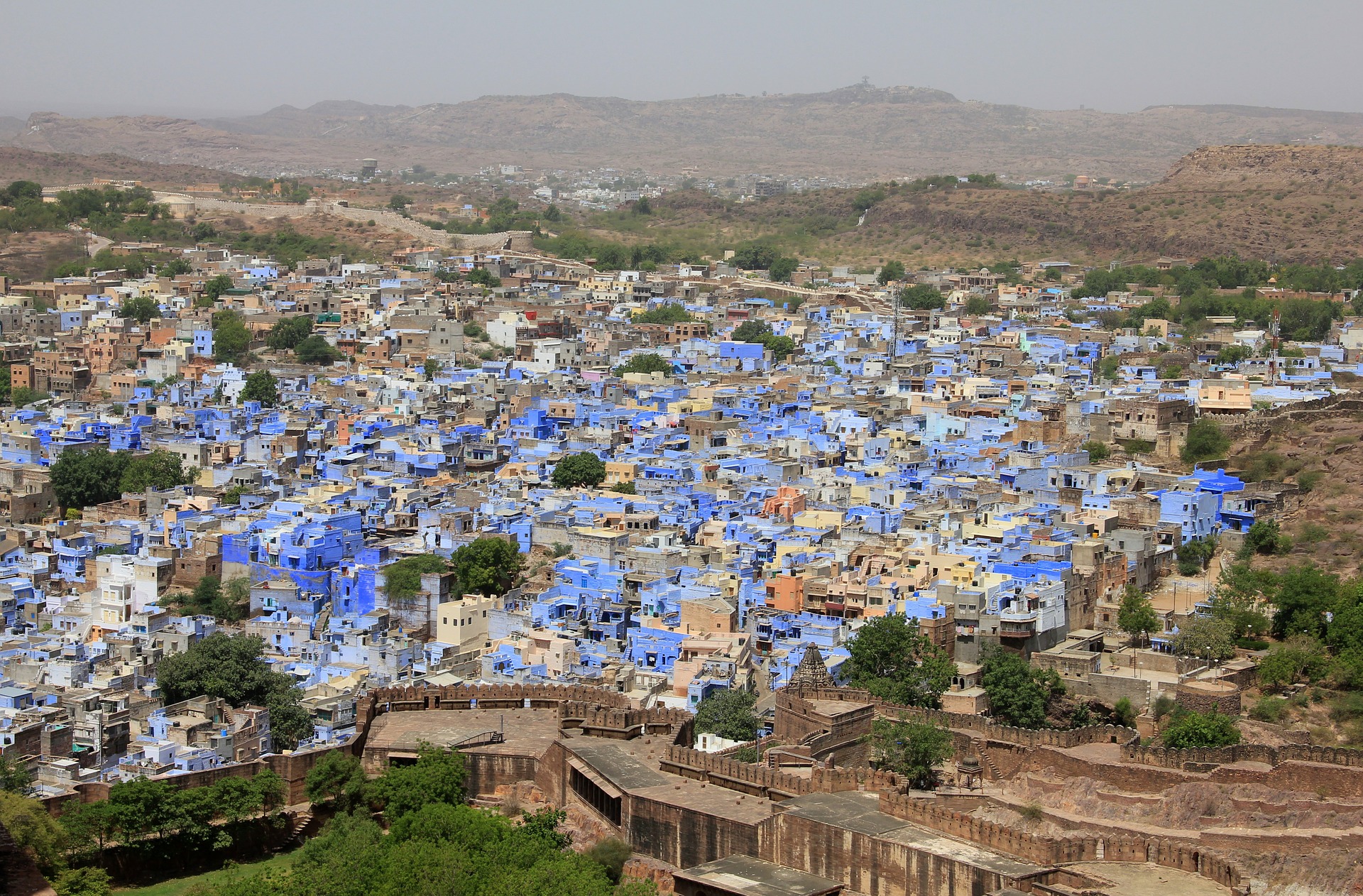 jodhpur-maisons sont peintes dun bleu vif